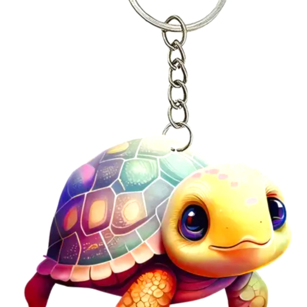 ACRYLIC BABY SEA TURTLE ADORABLE 3 IN KEY FOB